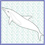 Trapunto Whale Quiltblock