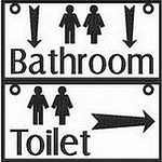 Appliqu Bathroom Direction Signs