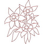 Redwork Flowers 04
