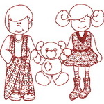 Boys and Girls Redwork Filling 03