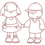 Boys and Girls Redwork Outlines 09
