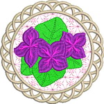 Appliqu Floral Coaster 03