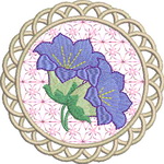 Appliqu Floral Coaster 07