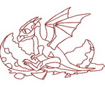 Redwork Dragon 06