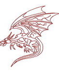 Redwork Dragon 07
