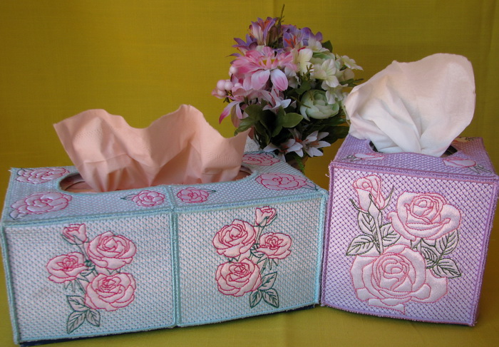 Rose Blossom Tissue Box Covers
