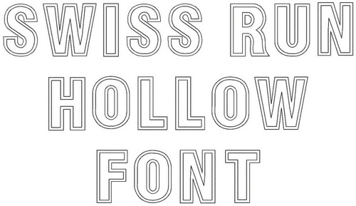Swiss Run Hollow Font