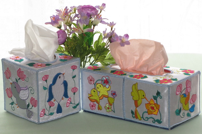 Birds and Flowers Tissue Box Covers
